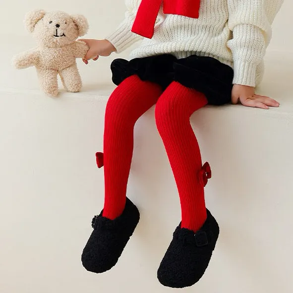 2023 W Baby/Toddler/Kids Fleece Bow Tights