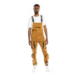 3D Pocket Utility Fashion Overalls - Wheat