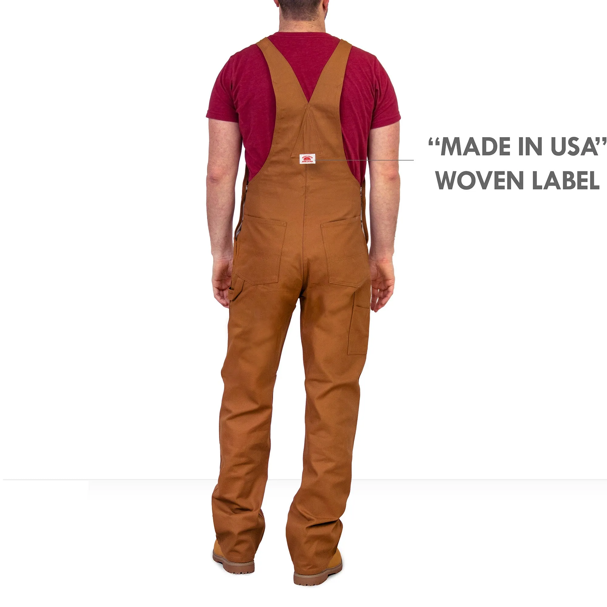 #83 Made in USA Heavy Duty Brown Duck Bib Overalls