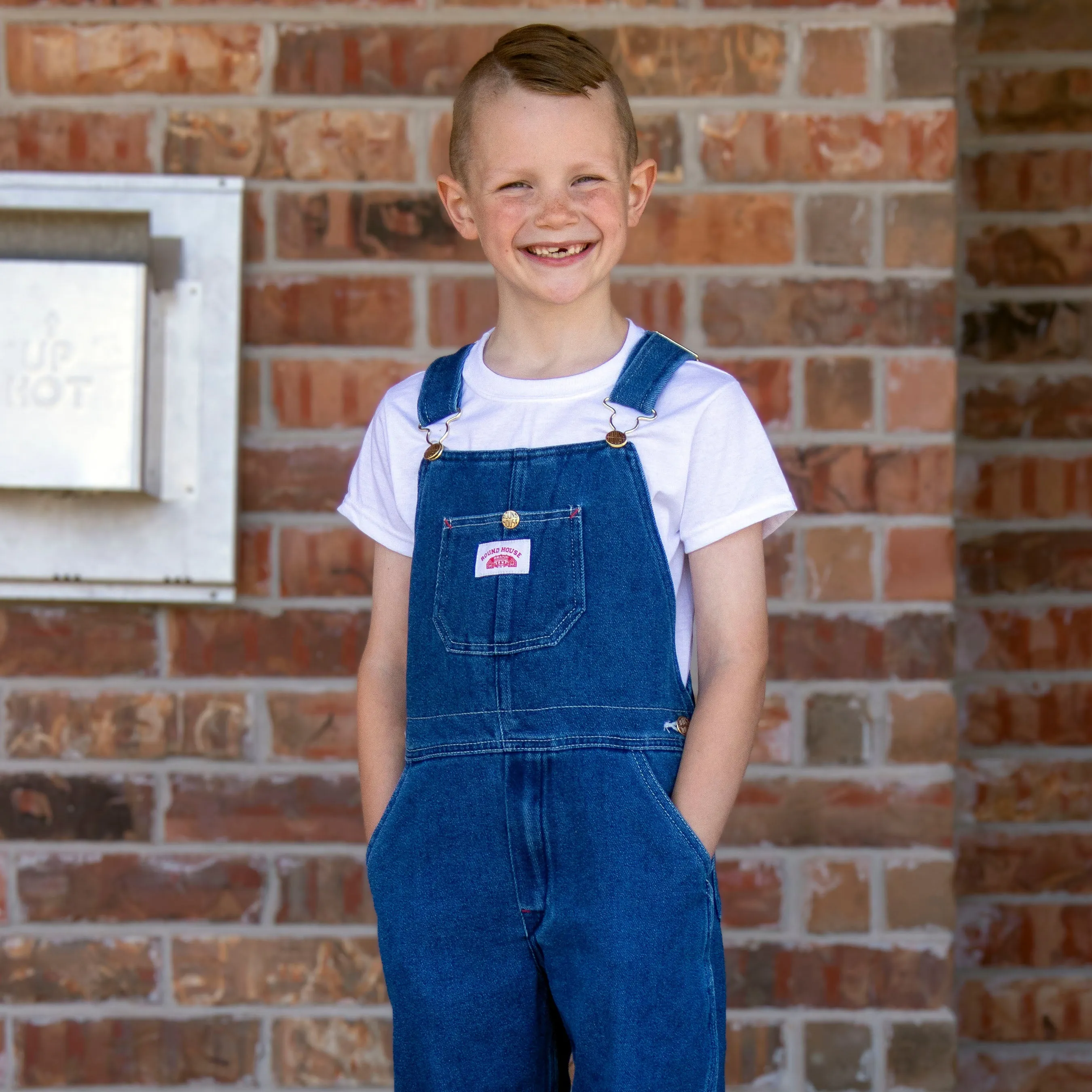 #9 Youth Stonewashed Blue Denim Bib Overalls - IRREGULARS