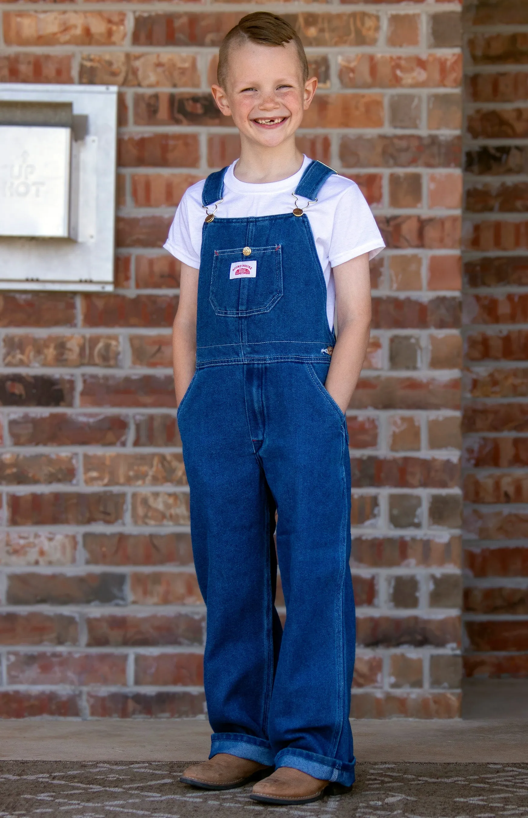 #9 Youth Stonewashed Blue Denim Bib Overalls - IRREGULARS