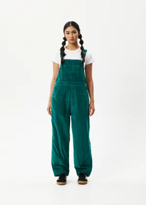 AFENDS Womens Louis - Corduroy Baggy Overalls - Emerald