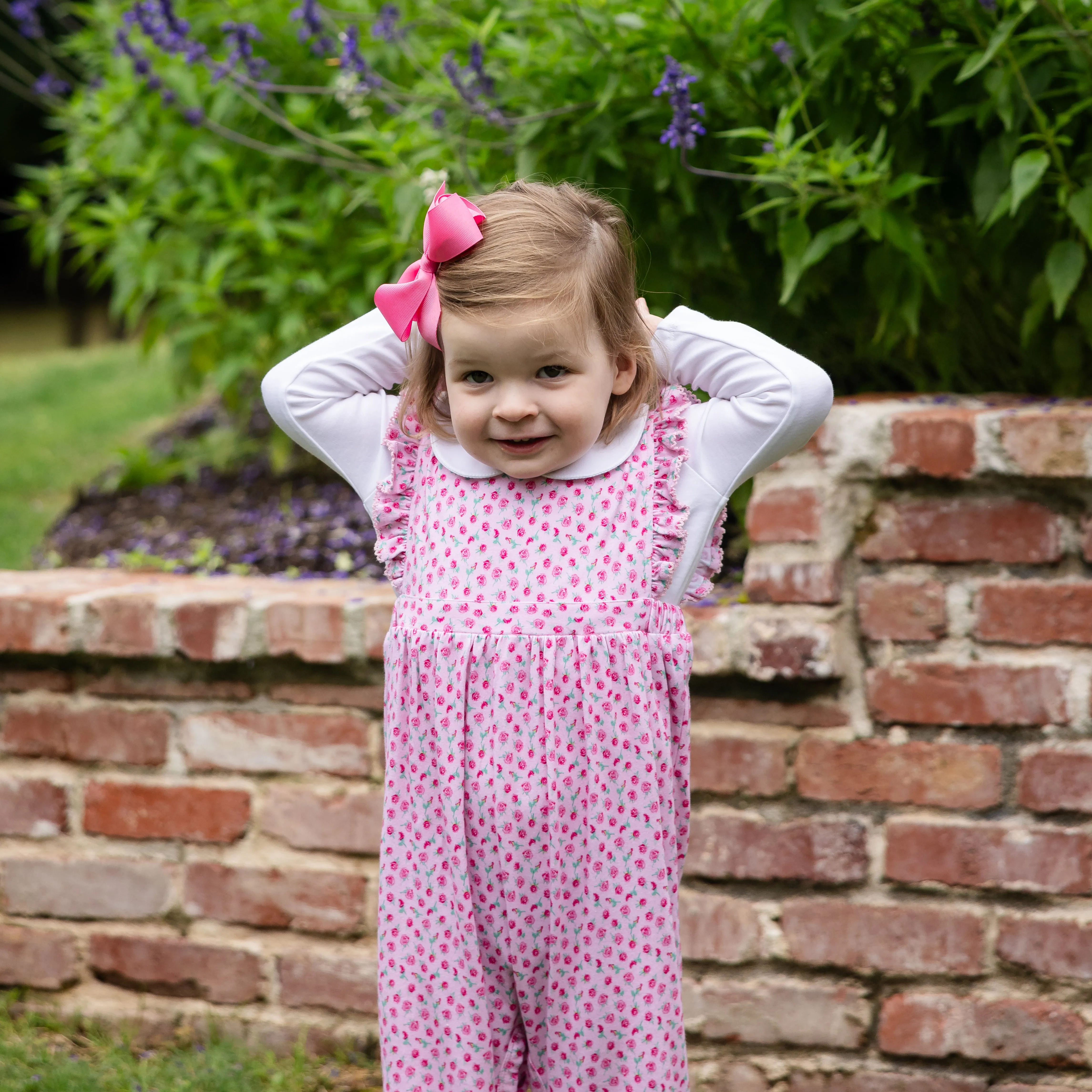 Alicen Girls Overalls in Rosebud Spray