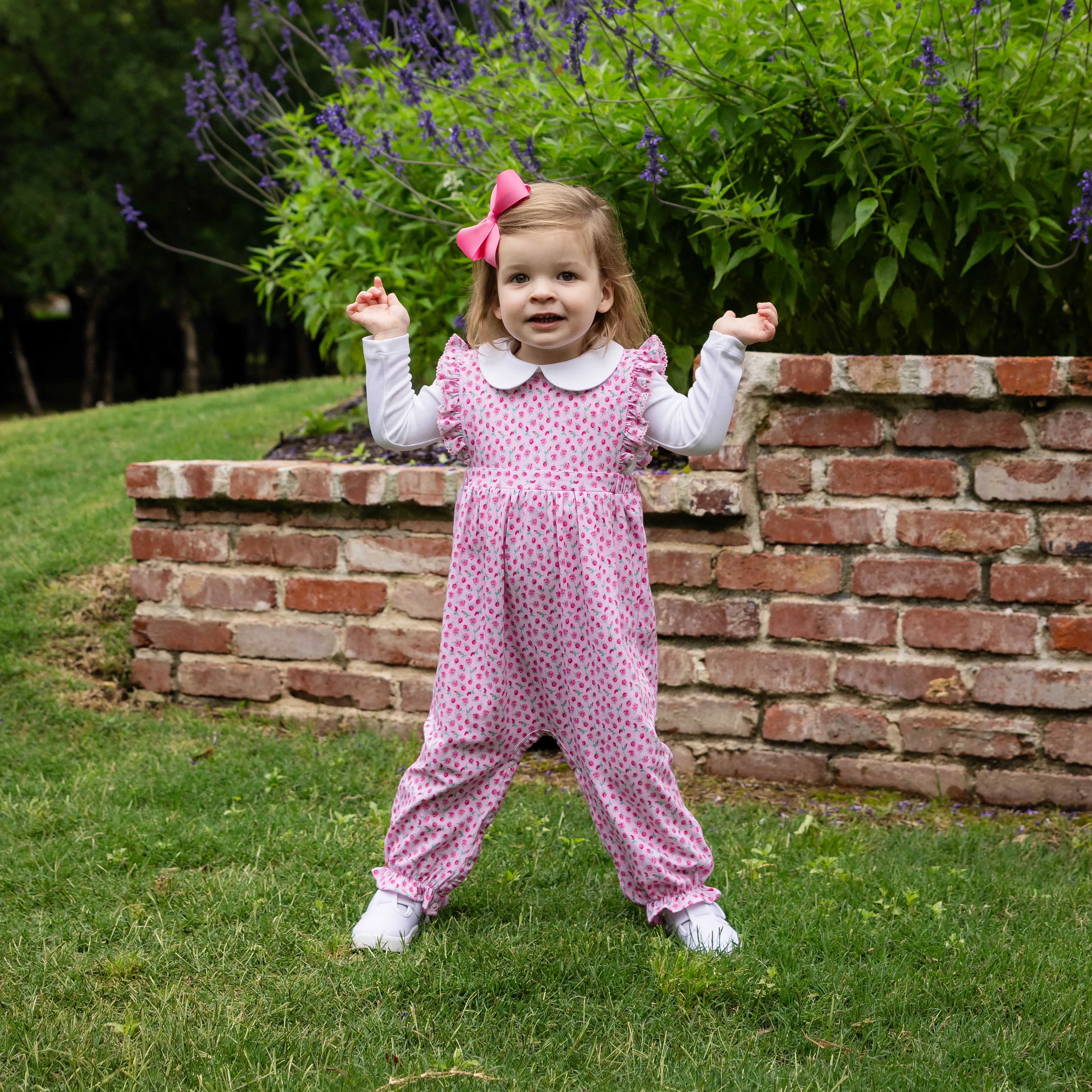 Alicen Girls Overalls in Rosebud Spray