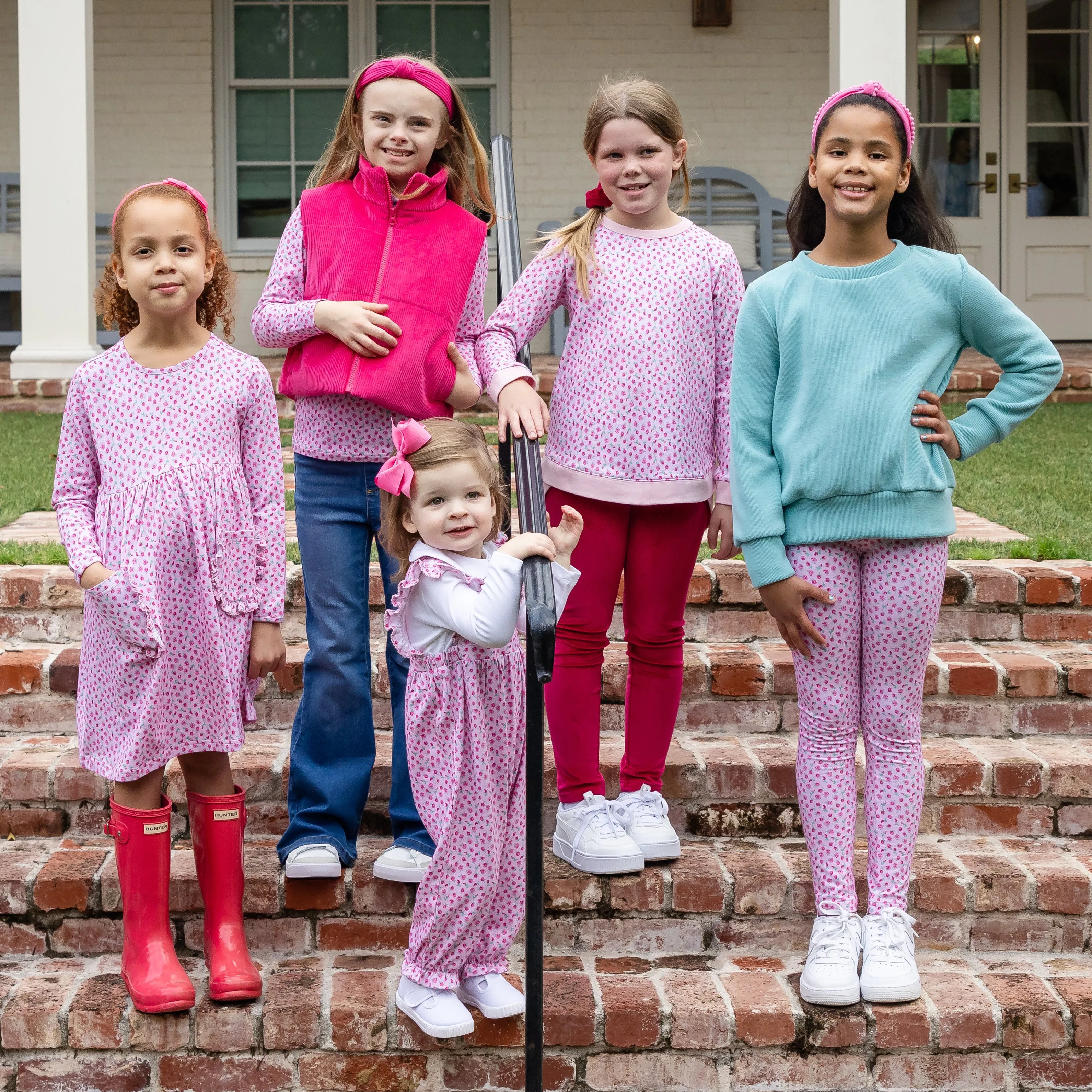 Alicen Girls Overalls in Rosebud Spray