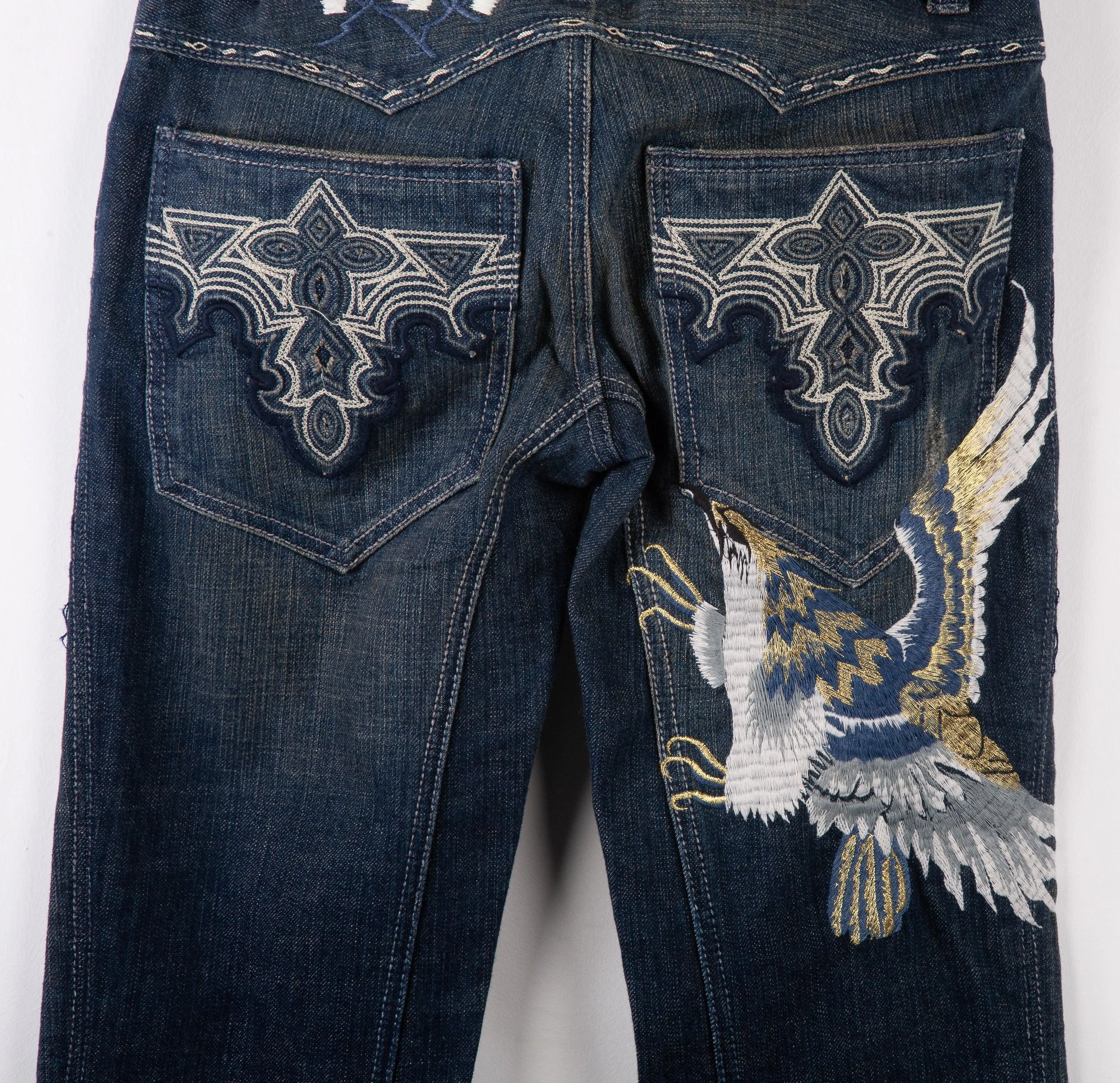 Antik Denim Jeans Flowers, Eagle and Tribal Embroidery BNWT UK 10/12 (Antik 26)