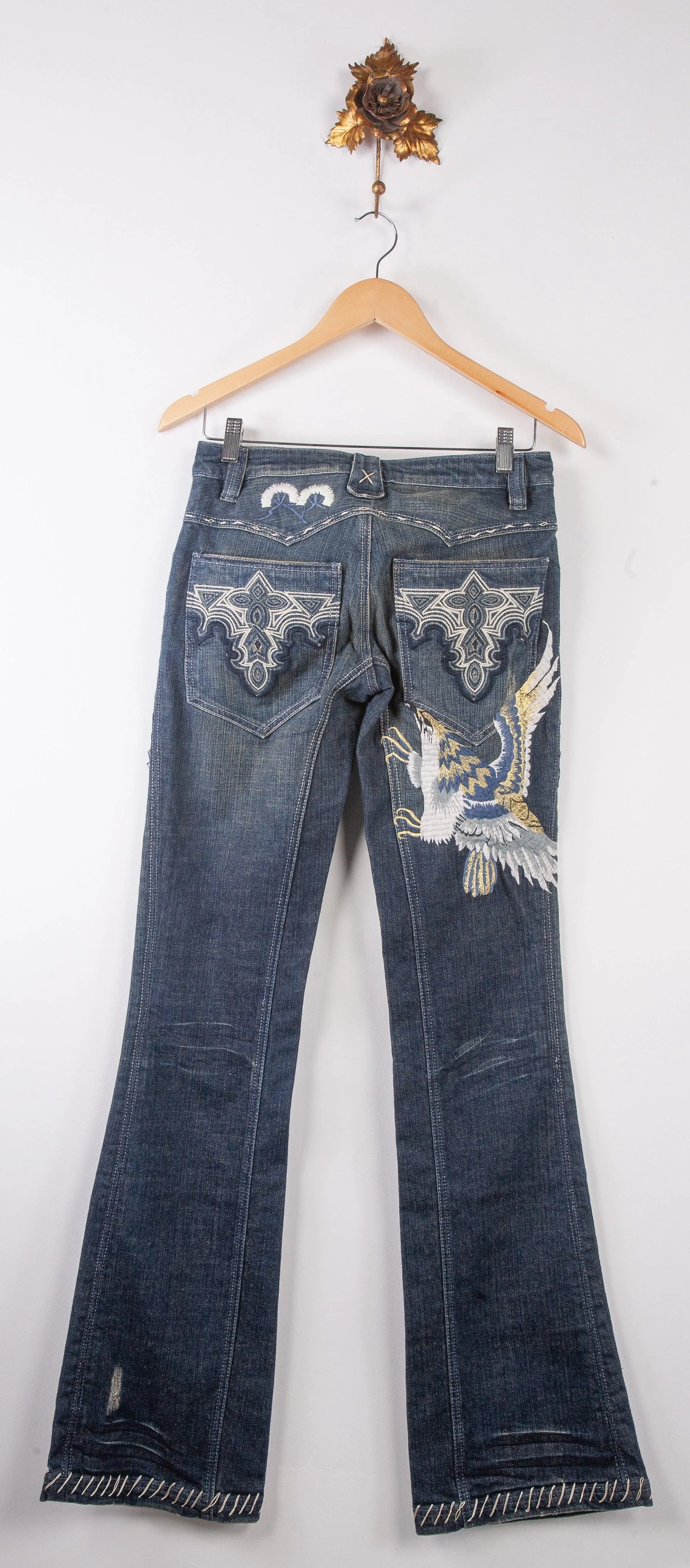 Antik Denim Jeans Flowers, Eagle and Tribal Embroidery BNWT UK 10/12 (Antik 26)