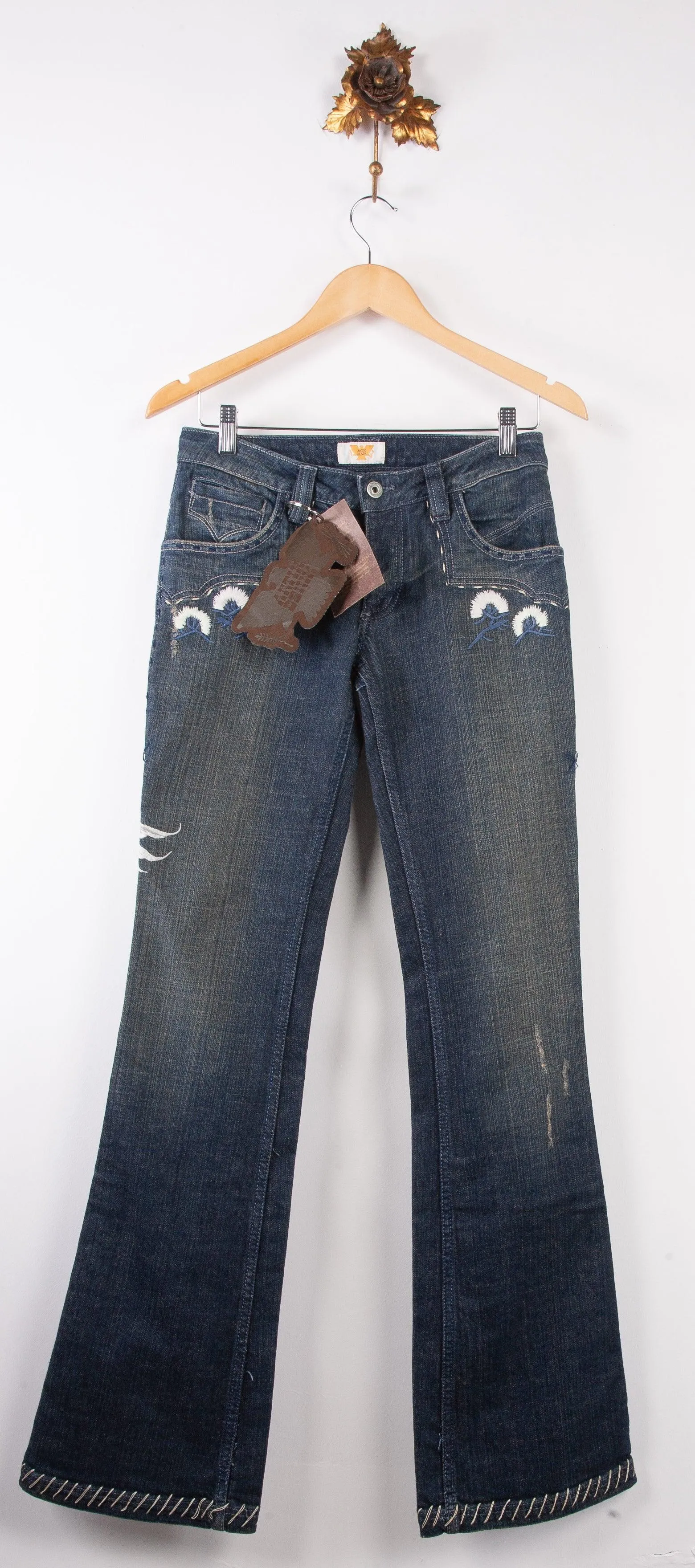 Antik Denim Jeans Flowers, Eagle and Tribal Embroidery BNWT UK 10/12 (Antik 26)