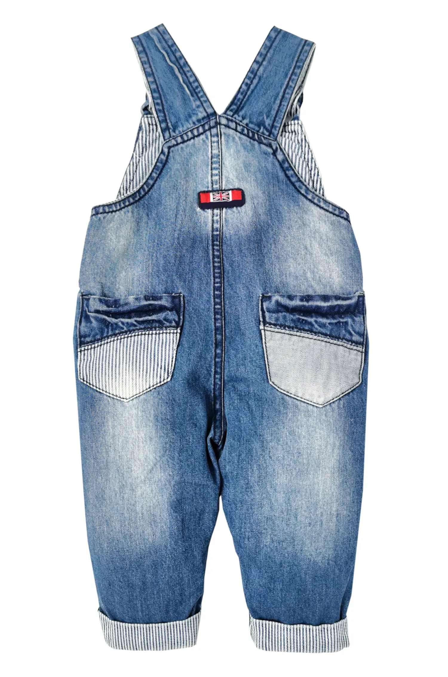 Baby Cute Whale Embroidered Jeans Overalls