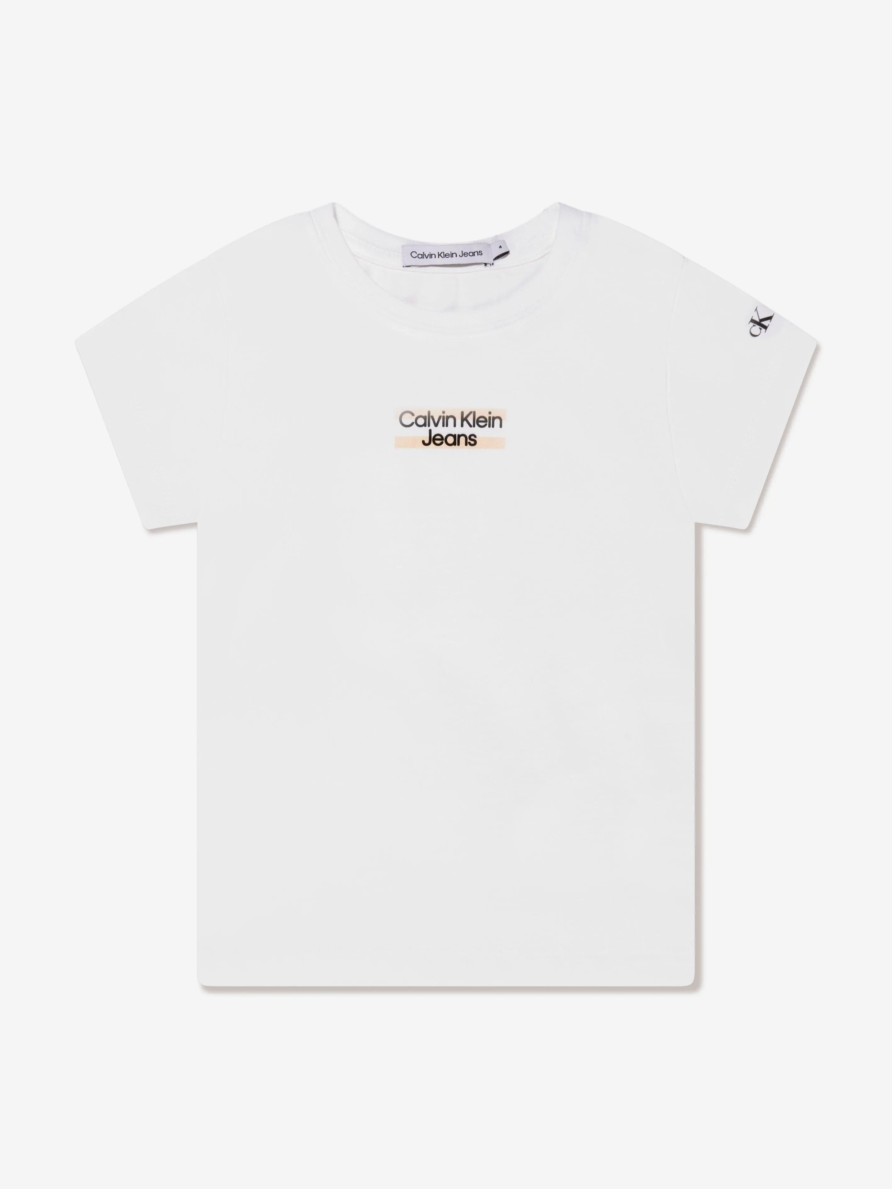 Calvin Klein Girls Hero Logo Slim Fit T-Shirt in White