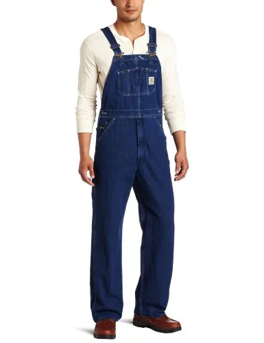 Carhartt 104672 Washed Denim Bib Overalls Darkstone