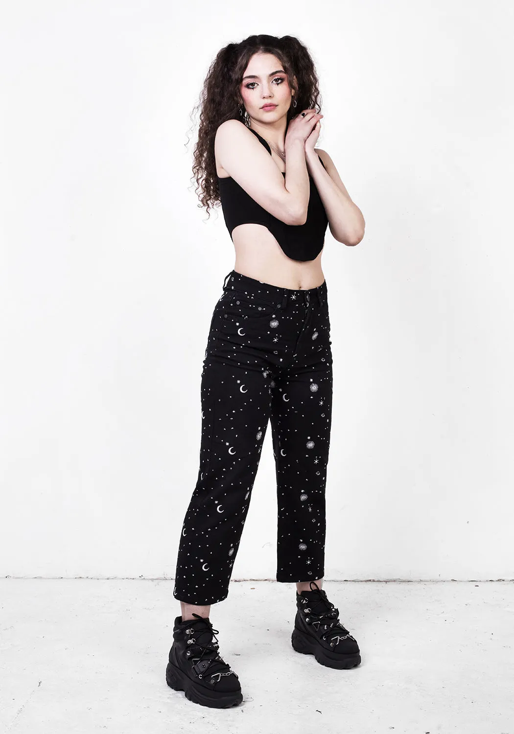 CELESTIAL EMBROIDERED JEANS