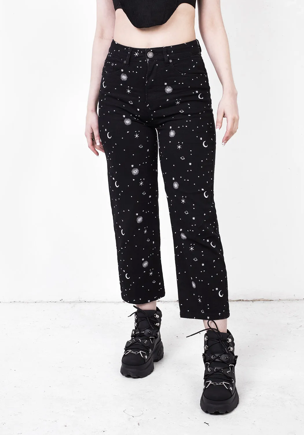 CELESTIAL EMBROIDERED JEANS