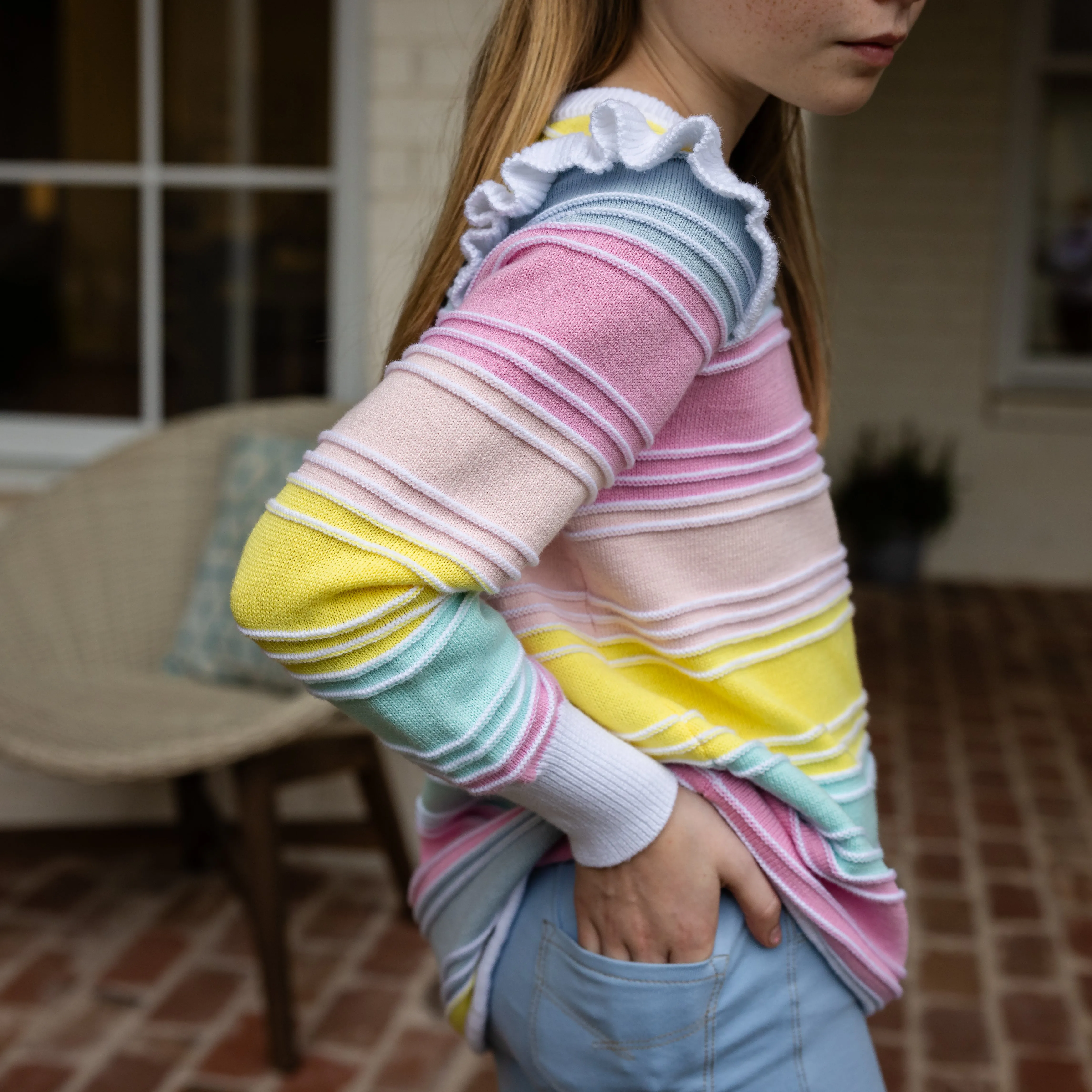 Clara Tunic Sweater - Pastel Stripes