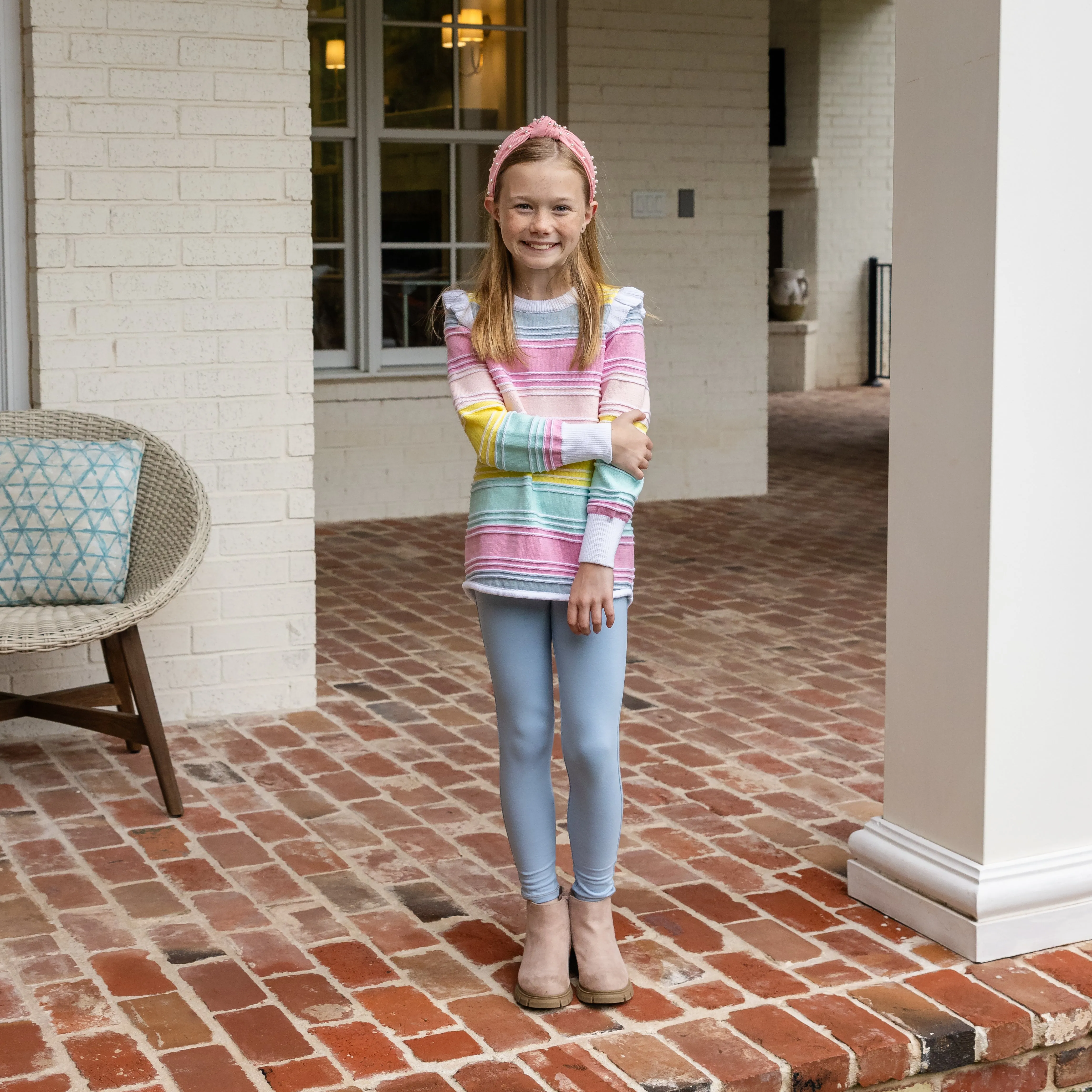 Clara Tunic Sweater - Pastel Stripes