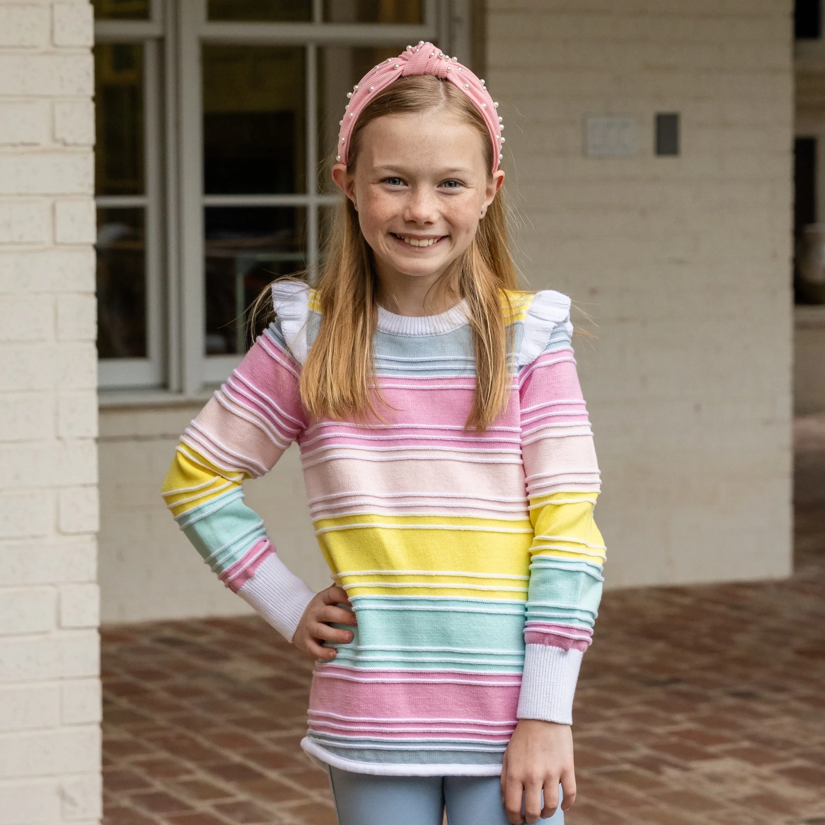 Clara Tunic Sweater - Pastel Stripes