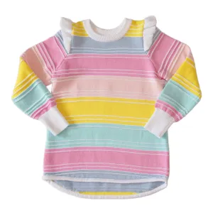 Clara Tunic Sweater - Pastel Stripes