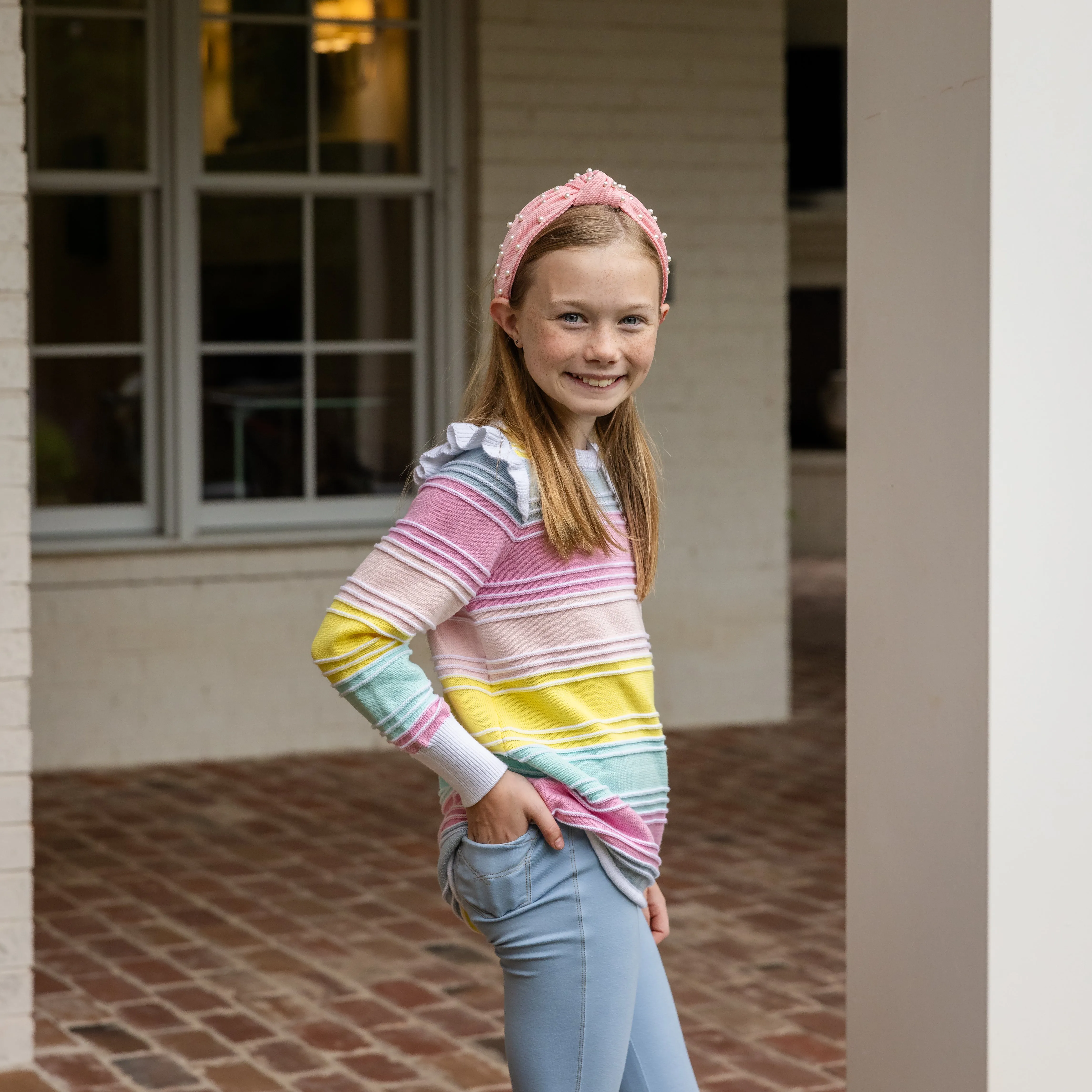 Clara Tunic Sweater - Pastel Stripes