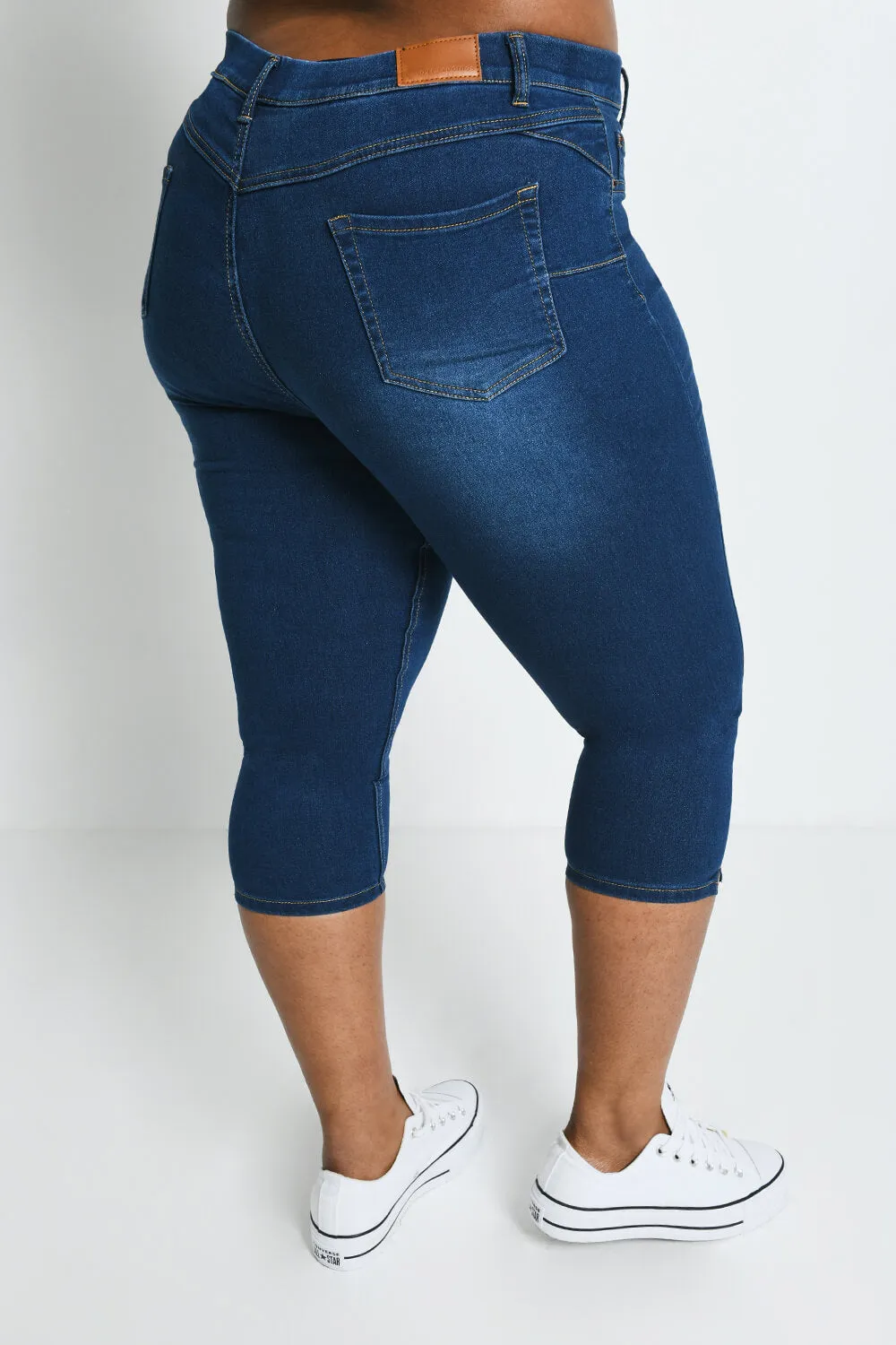 Curve Cropped Jeggings - Dark Blue