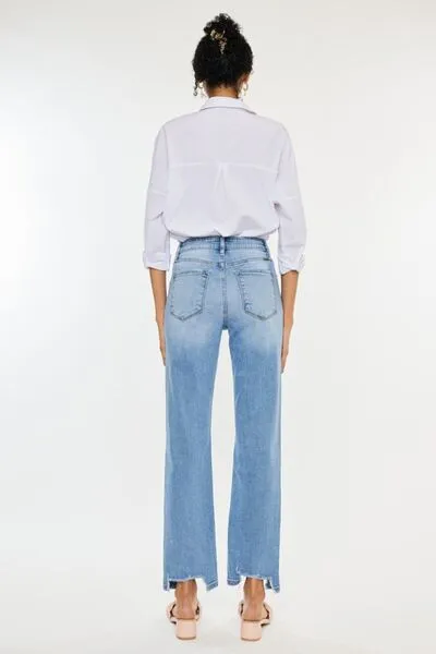 Daphne High Waist Raw Hem Straight Jeans