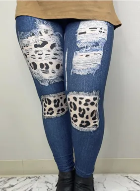 Denim Cheetah Leggings