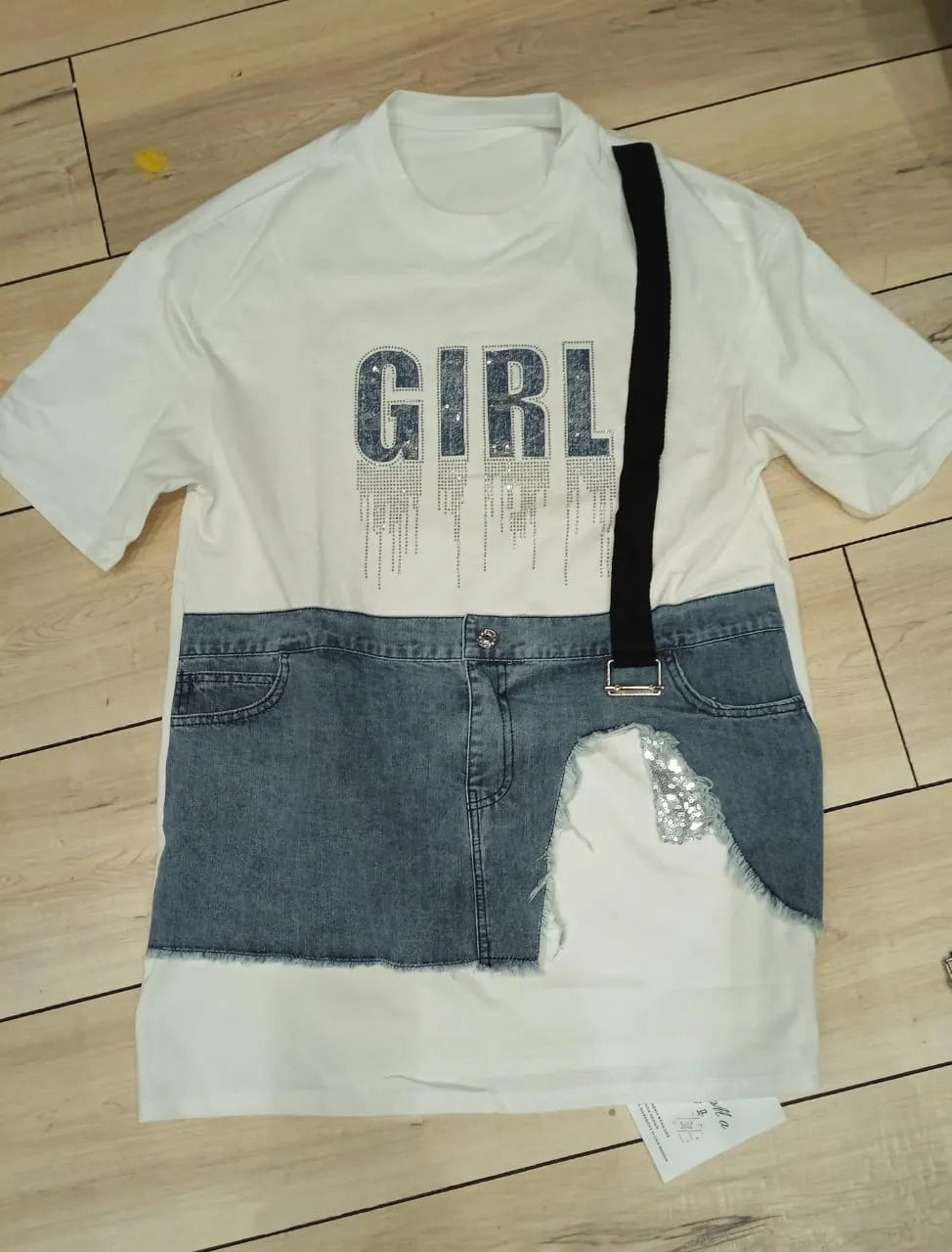 Denim top Girl logo