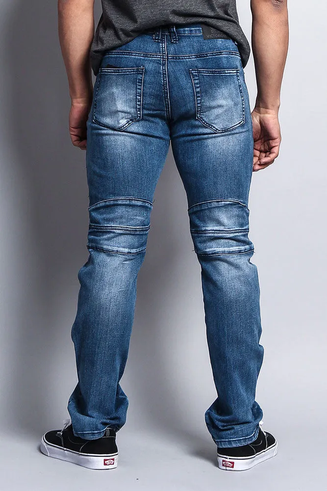 Destroyed Slim Fit Biker Jeans