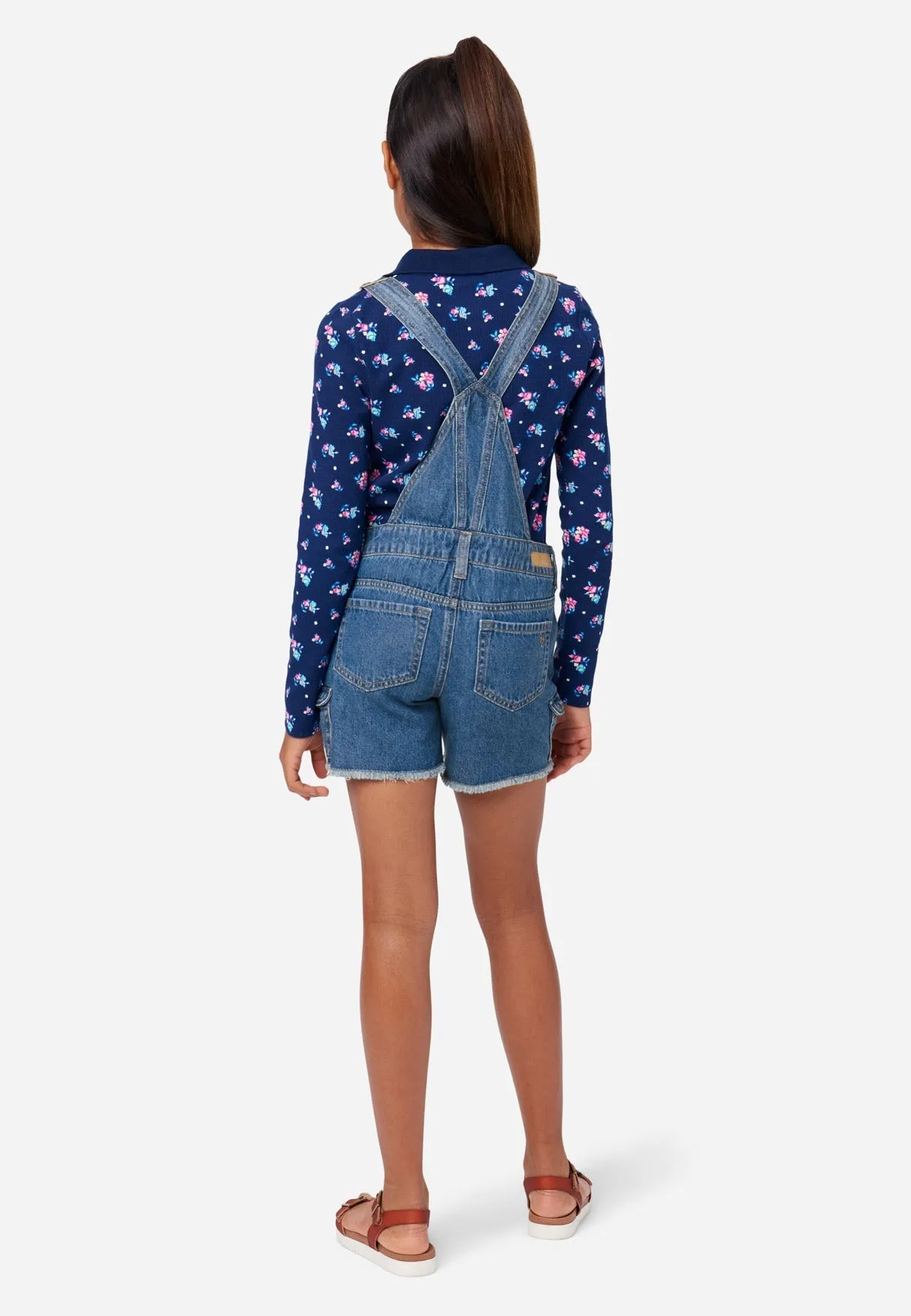 Distressed Cargo Denim Shortalls