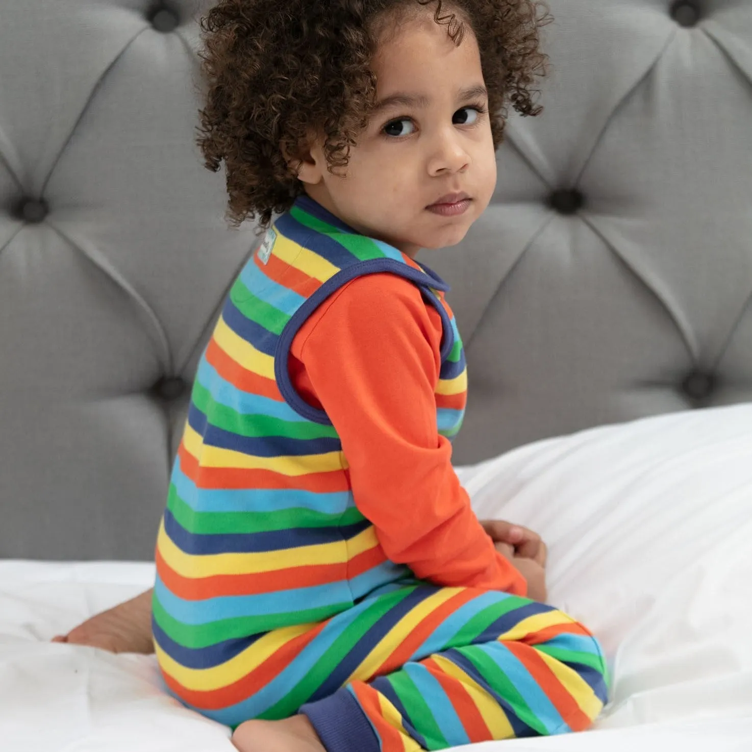 Dungarees- rainbow stripe: Size 3-6M