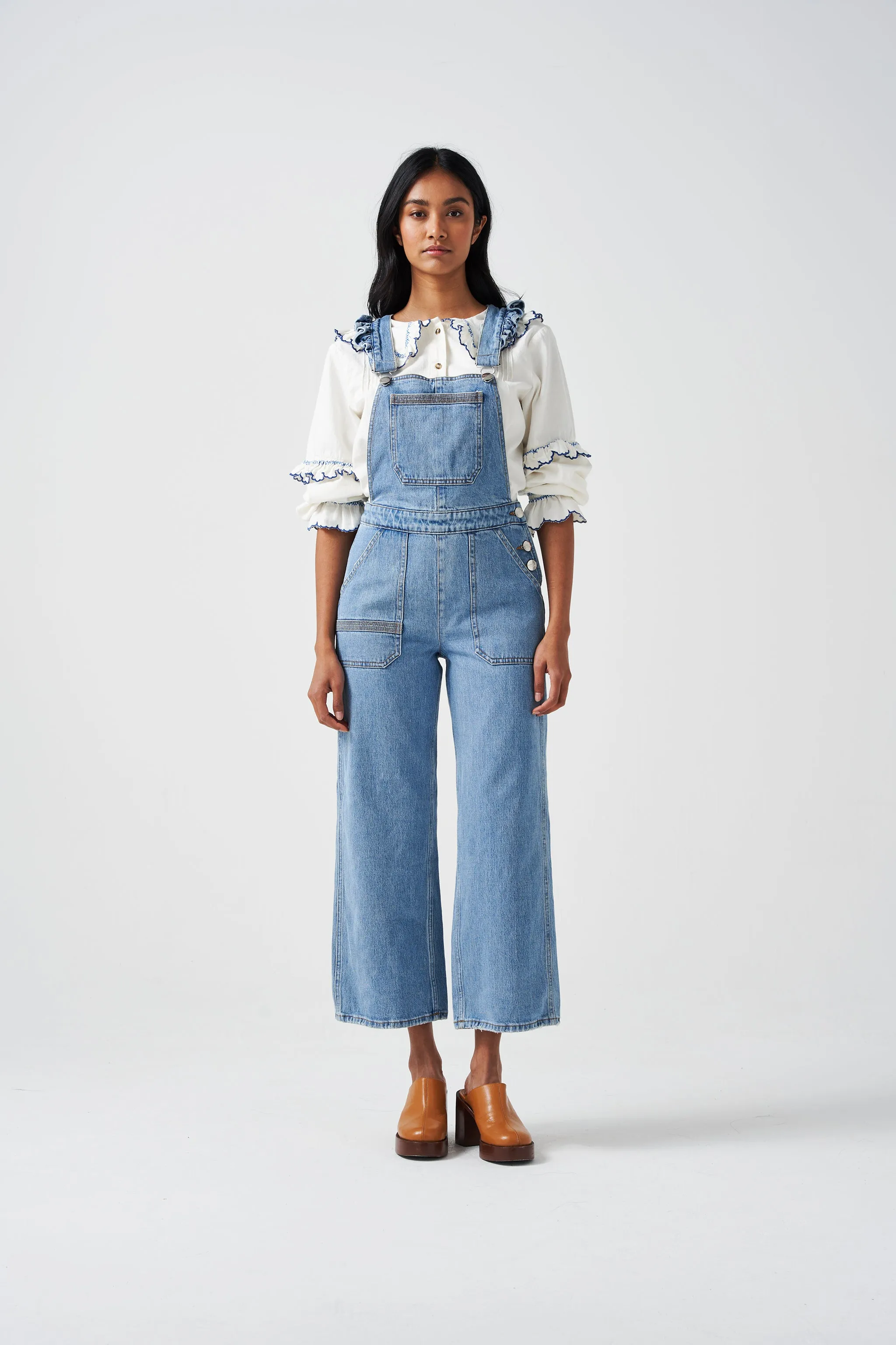 Elodie Frill Overalls in Rodeo Vintage