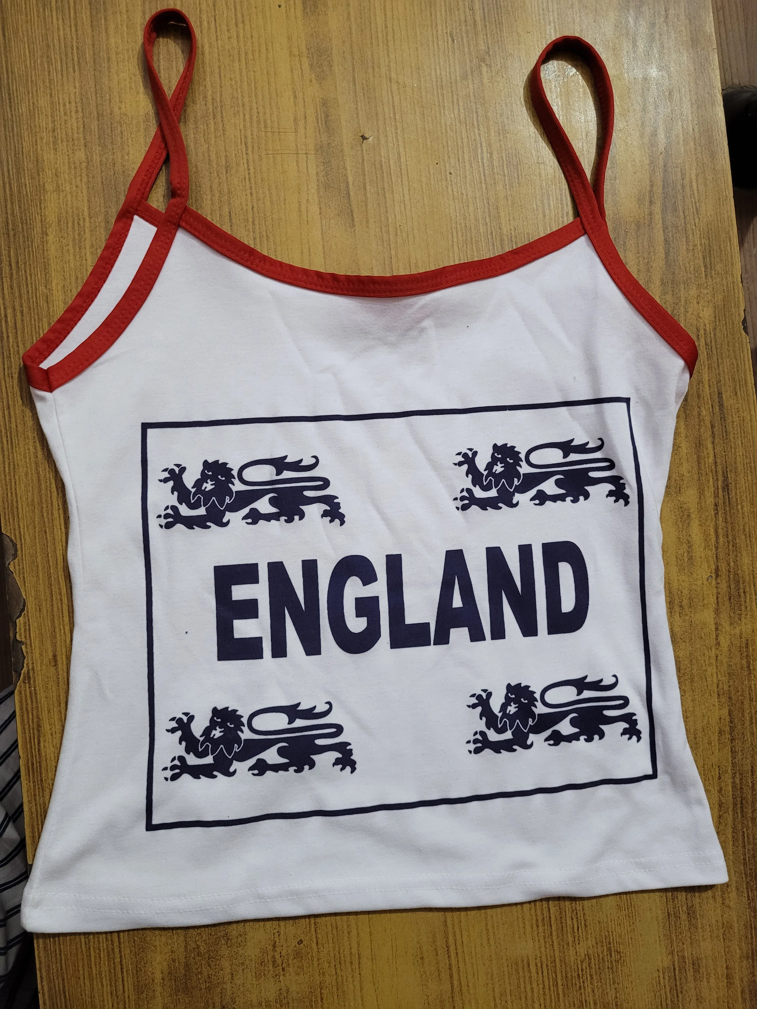 England Euro World Cup Girls Stretch Strappy Camisole