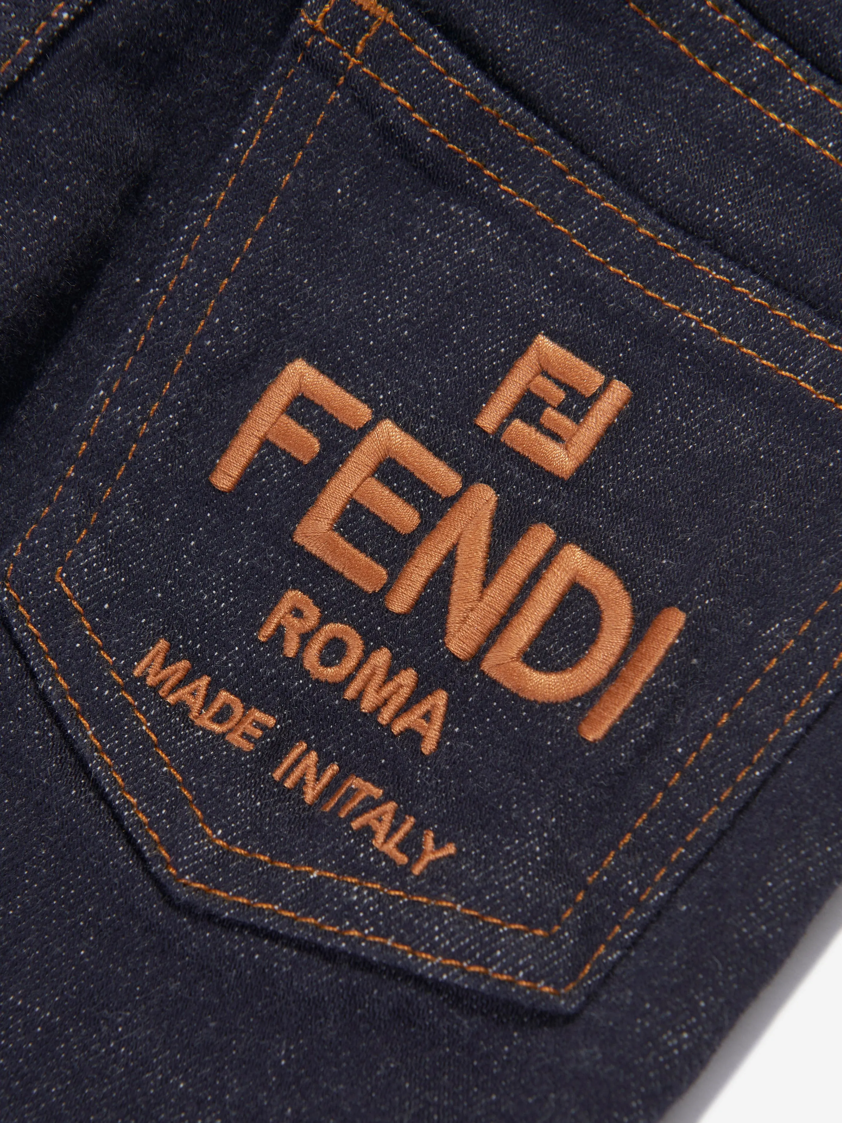 Fendi Girls Slim Fit Jeans in Blue