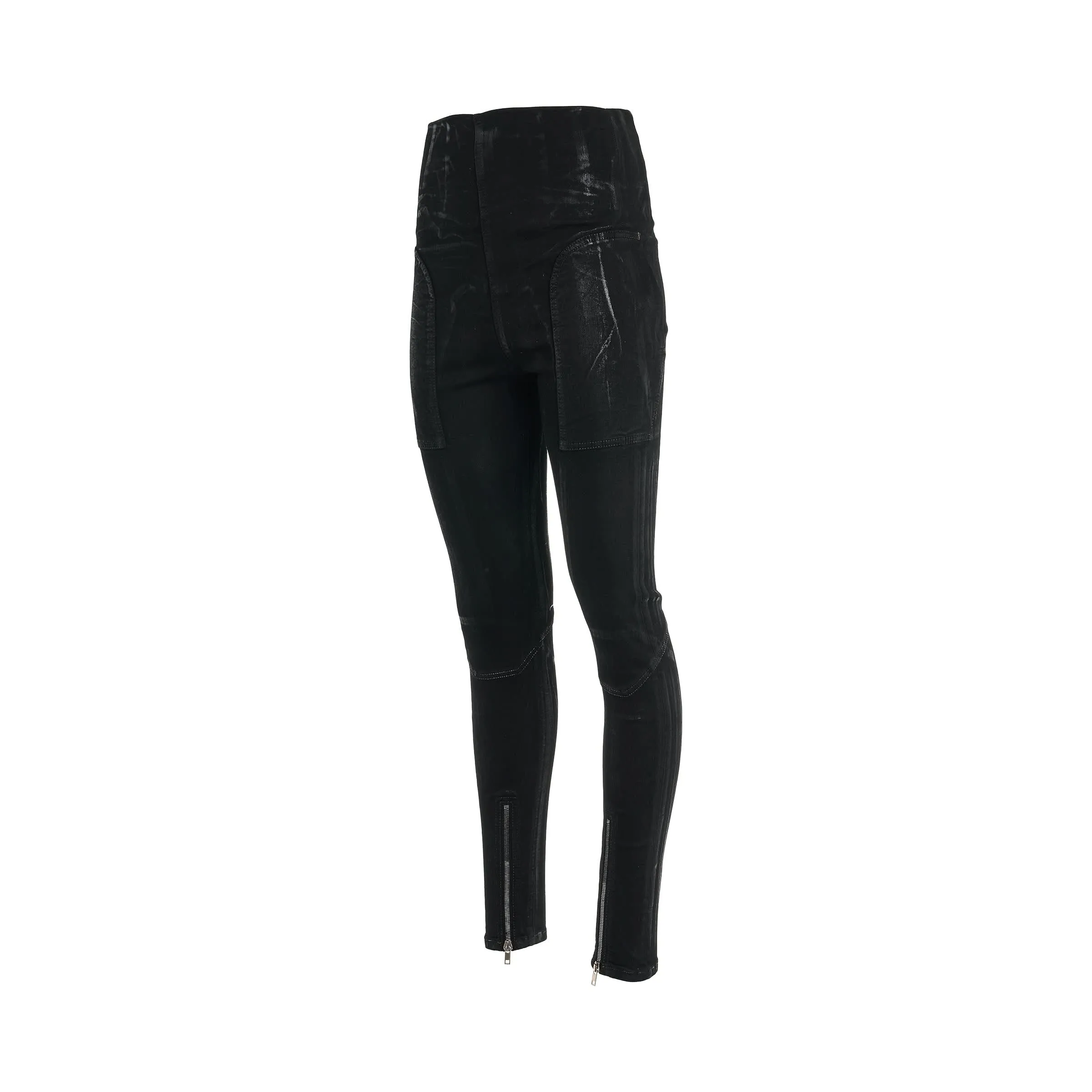 Foil Denim Dirt Waist Leggings in Black