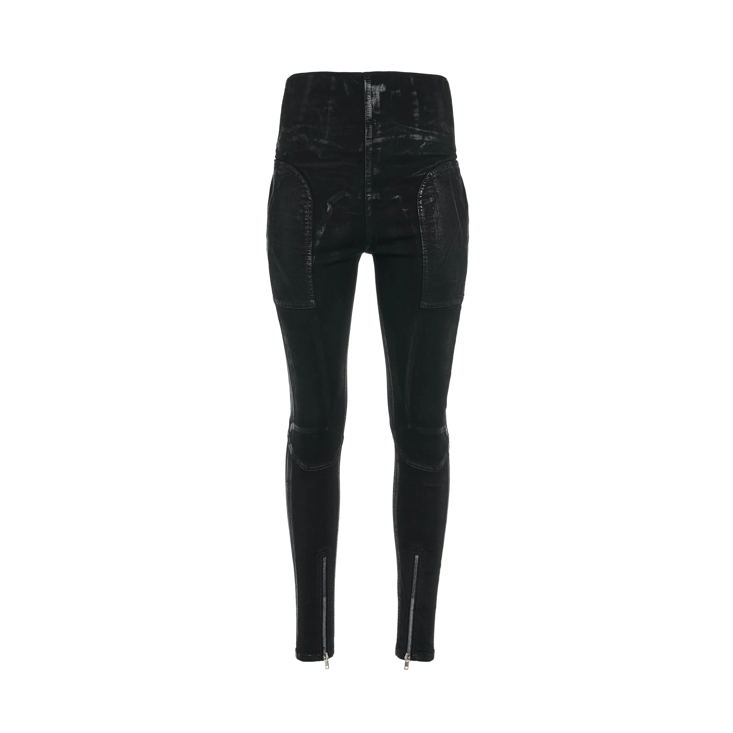 Foil Denim Dirt Waist Leggings in Black