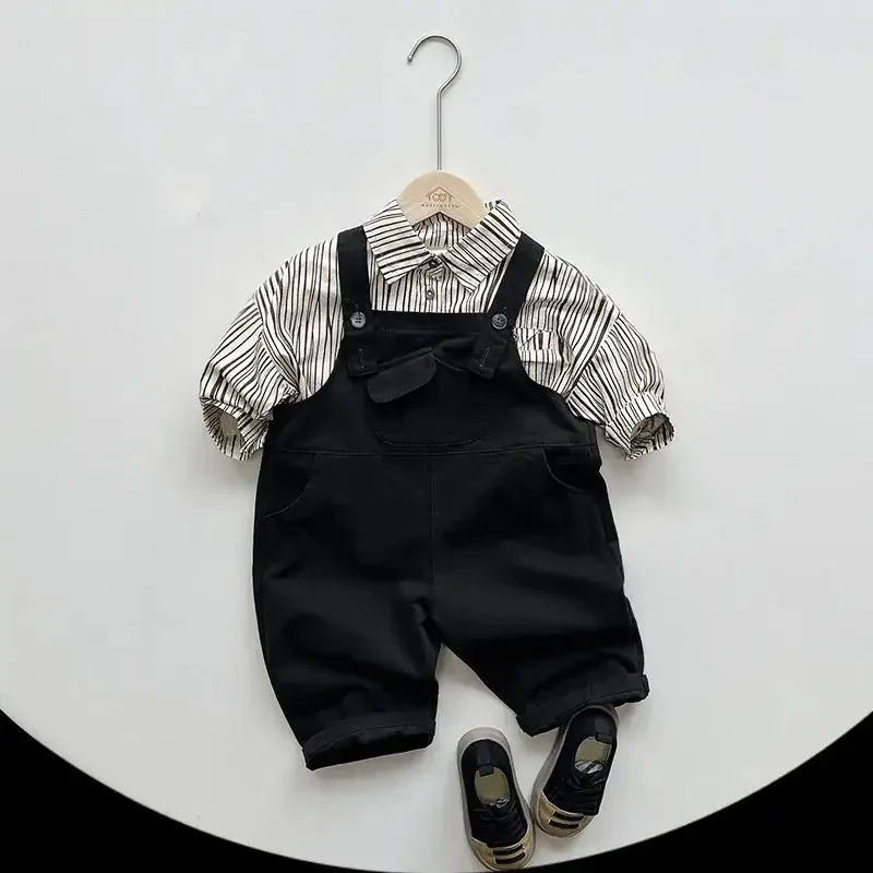 Front Pocket Solid Overalls