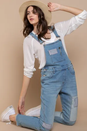 Gianna - Front Chest Zipper Slim Leg Denim Overalls - Exclusively Online