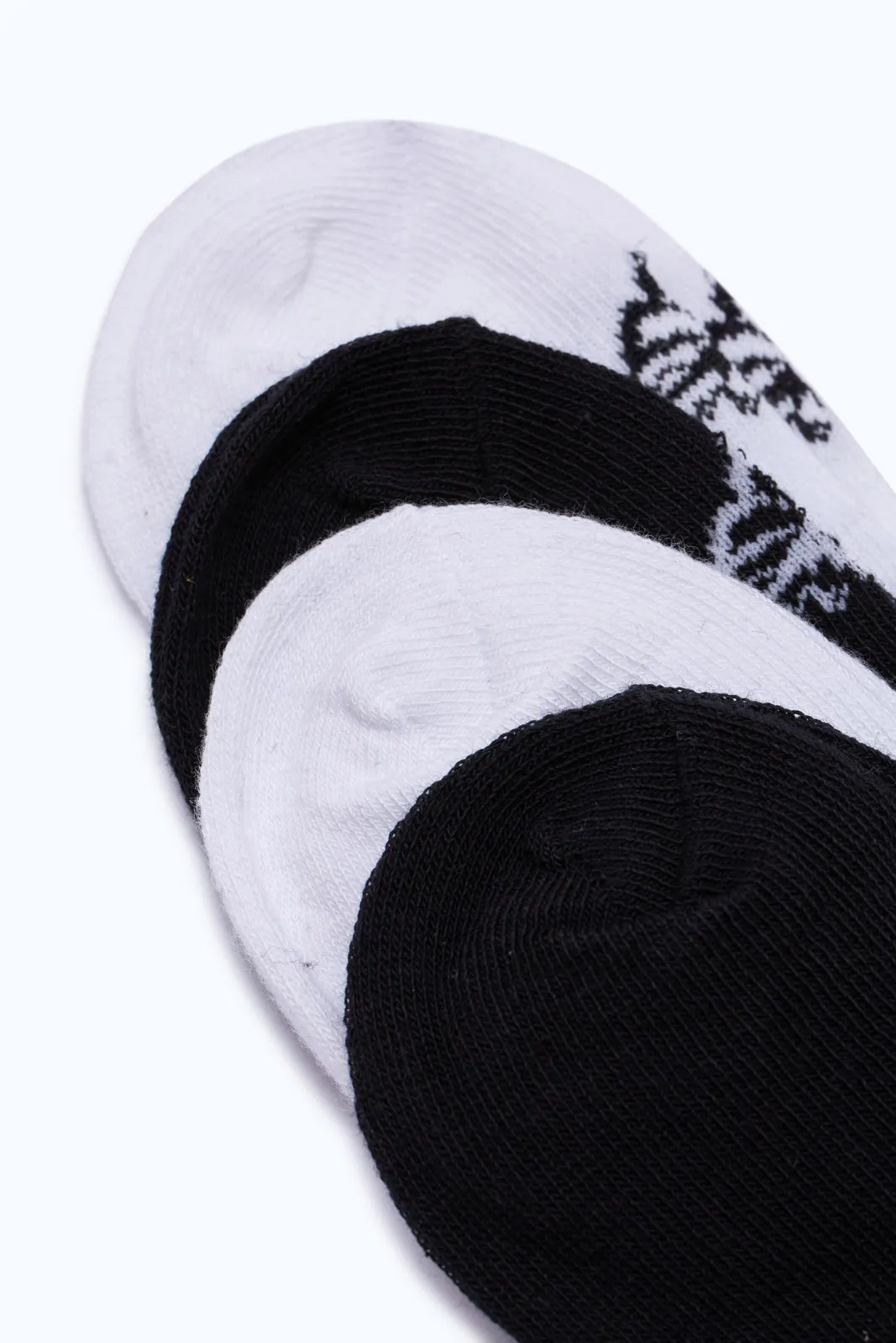 Girls Black And White Printed Ankle Socks Set (Pack Of 4)