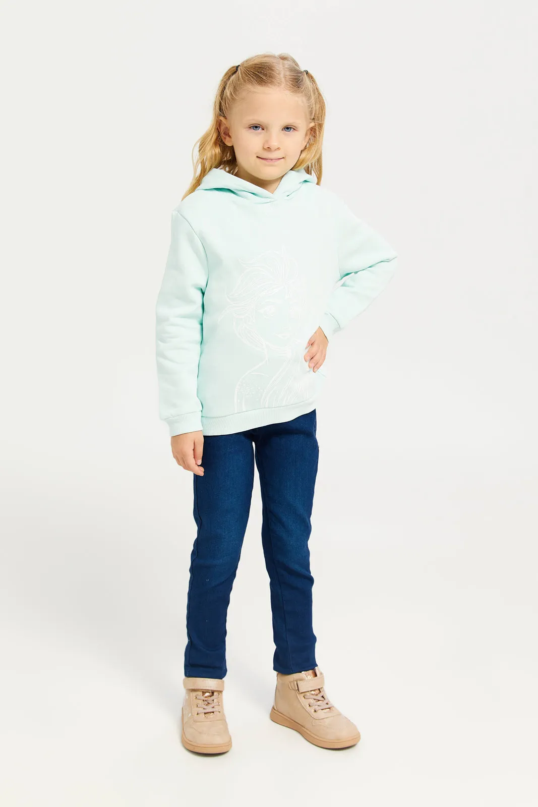 Girls Mint Elsa Printed Sweatshirt