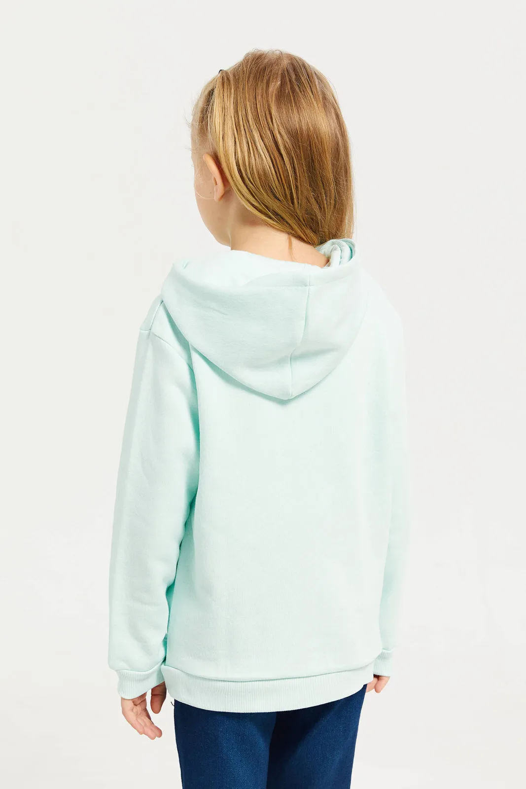 Girls Mint Elsa Printed Sweatshirt