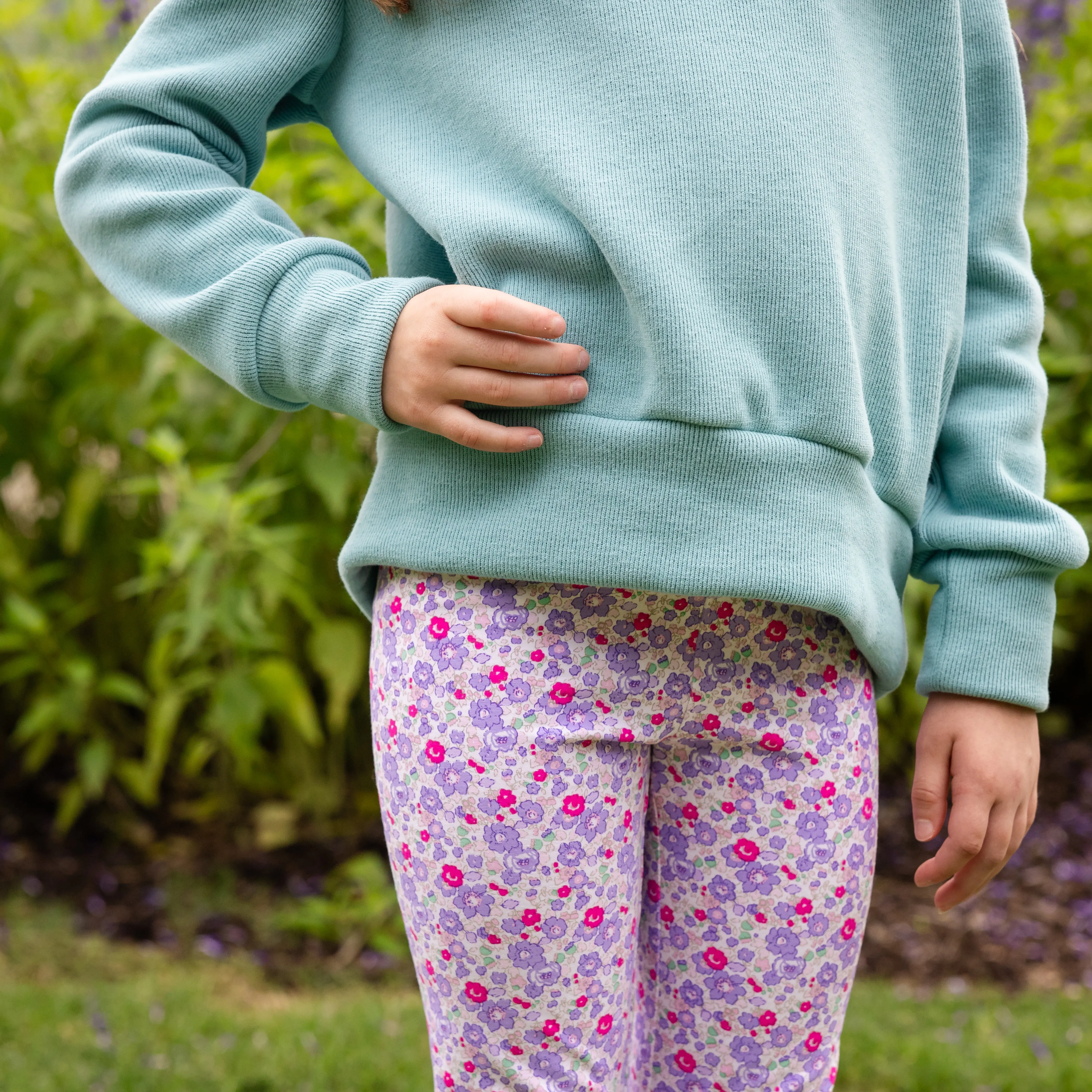 Girls Printed Leggings - Lavender Vineyard