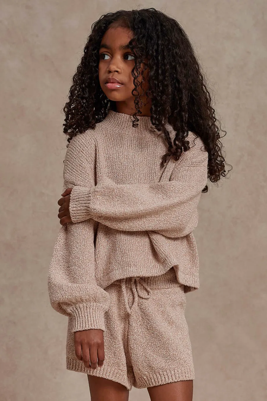 Girls Sweater Rylee   Cru Heathered Rose