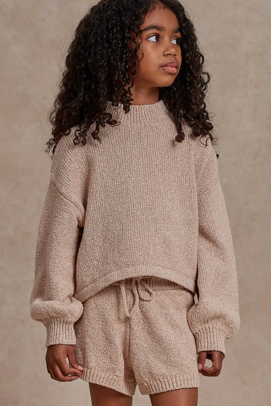 Girls Sweater Rylee   Cru Heathered Rose