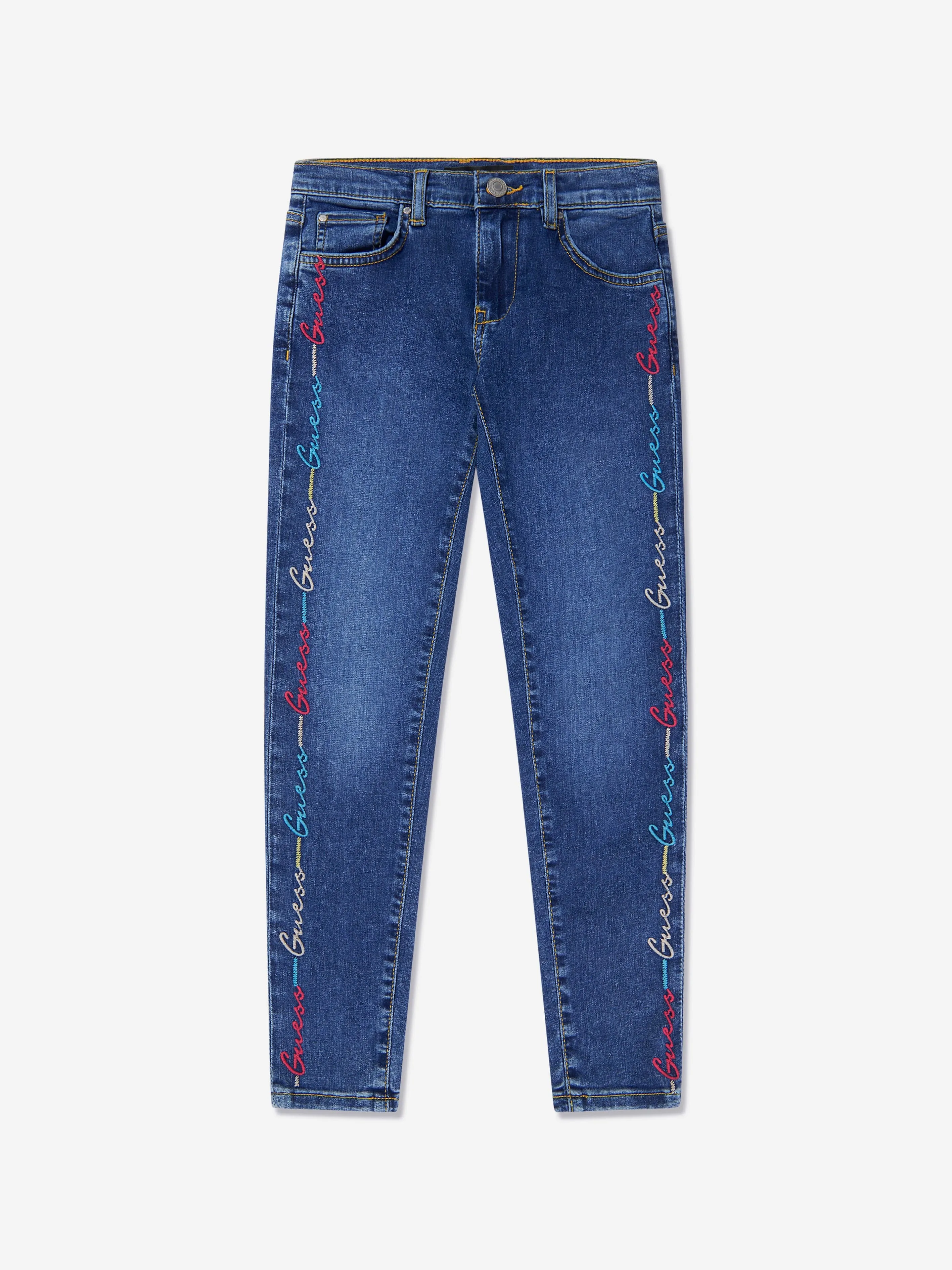 Guess Girls Embroidered Skinny Jeans