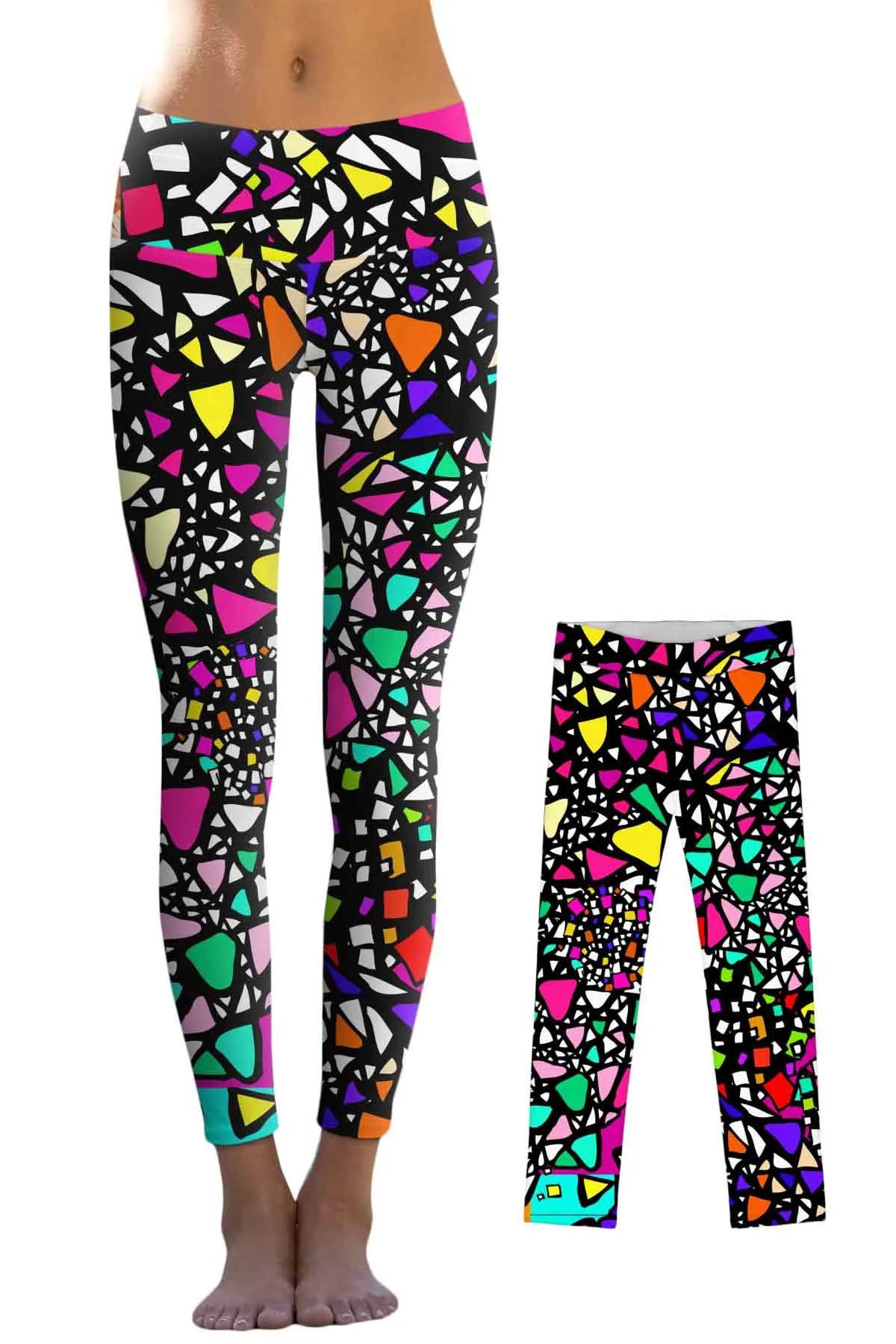 In a Joyful Mood Lucy Bold Printed Unique Leggings - Mommy and Me