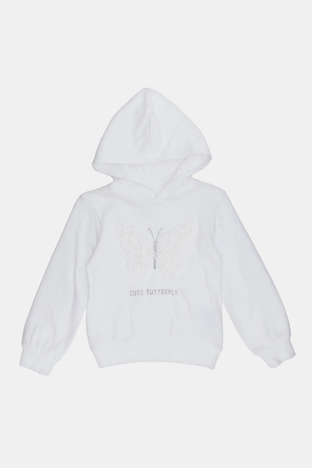 Infant Girls Ivory Embroidered Sweatshirt