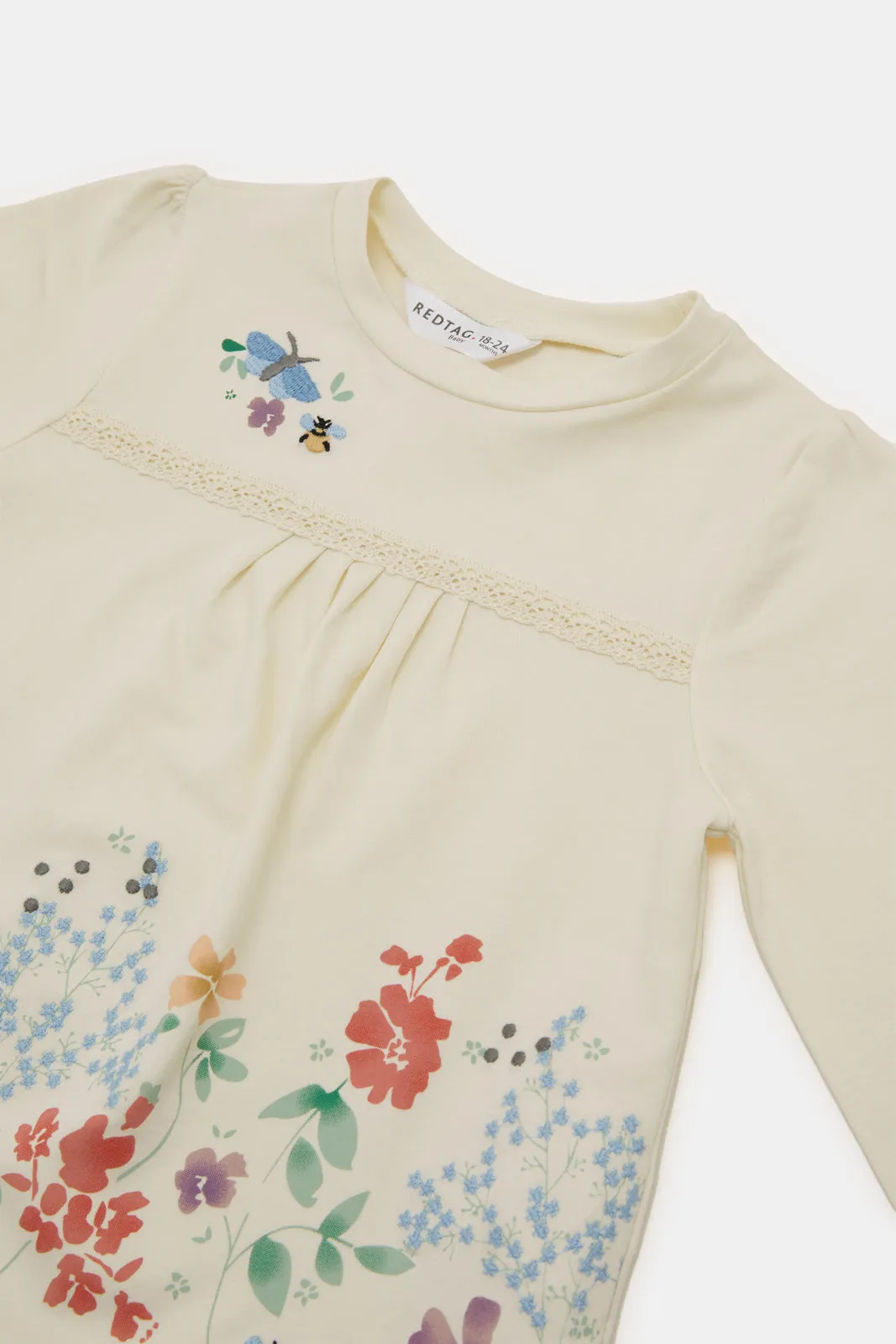 Infant Girls Ivory Embroidery Blouse