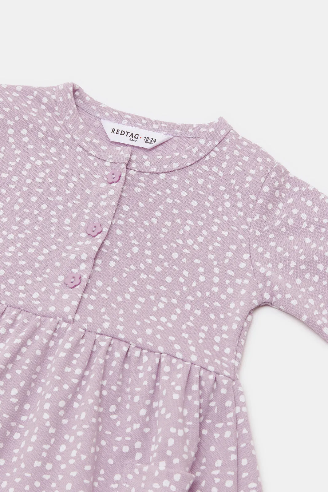 Infant Girls Lilac Printed Dress