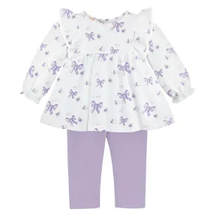 Lavender Bows Leggings Set