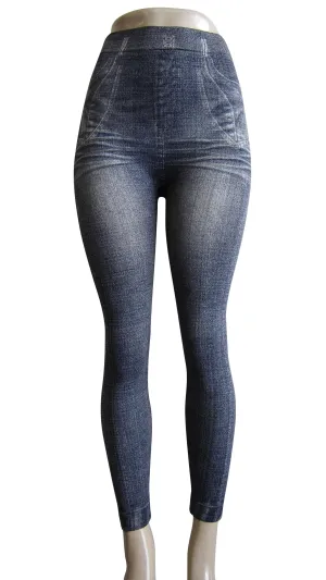 Leggings -  Printed Denim Look (FAB-901)