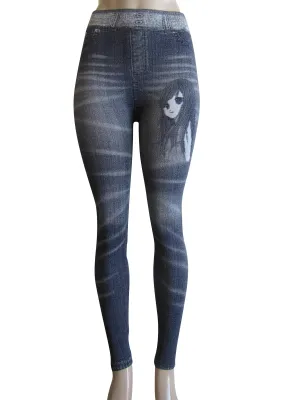 Leggings -Printed Denim Look  (FAB-9513)